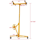 ZNTS Drywall Lift Panel 11' Lift Drywall Panel Hoist Jack Lifter,yellow W46537283