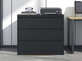 3 Drawer Lateral File Cabinet, 35.4 Inch Wide Metal Filing Cabinet, Locking Heavy Duty File Cabinet 10304319