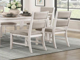 Modern Farmhouse Dining Side Chairs Set of 2 Antique White Finish Upholstered Seat Back Wooden B011P416553