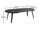 Extendable table,DINING TABLE,OFFICE TABLE,COFFEE TABLE,metal leg,MDF top,100/140/180x100x75cm,BLACK W234P288307