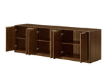 67-inch modern wavy sideboard, curved contour design storage cabinet, 6-door cabinet with storage W1162P485247