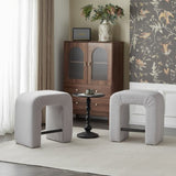 24'' Boucle stool Set of 2,Dining Chairs for Home Kitchen Island,Grey N780P187017G
