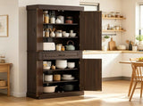 71" Freestanding Kitchen Pantry Cabinet with 4 Doors 2 Large Storage Cabinets And an Additional 19941052