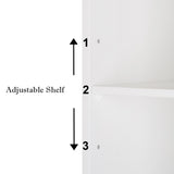 ZNTS Double Door Mirror Indoor Bathroom Wall Mounted Cabinet Shelf White 74700543