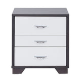 White and Black 3-drawer Rectangular Accent Table B062P181404