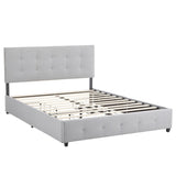 Upholstered Full Platform Storage Bed Frame with 4 Drawers, Adjustable Headboard with Button Tufted 62477493