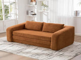 71" 2-in-1 Pull Out Foldable Loveseat Sofa Bed with Armrest & Backrest Pillows, Convertible Chenille W3118P388900
