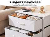 2/4-Drawer Dresser with Metal Frame & Wood Top, Fabric Storage Organizer, White 57610380