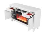 TV Stand With Electric Fireplace in White B00969706