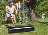 36in Cylindrical Iron Lawn Roller Black 48627172