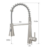 Commercial Brushed Nickel Kitchen Faucet with Pull out Sprayer, Single Handle Single Lever Kitchen W1932P288182