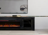 86 inch Electric Fireplace TV Console for TVs up to 95 inches, Minimal Assembly, Clove Finish B108P160243