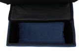 Modern Lift Top Storage Bench with Pull-out Bed 1pc Dark Blue Velvet Tufted Solid Wood Furniture B011P170003