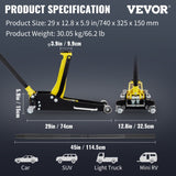 VEVOR 3 Ton Low Profile Aluminum Steel Racing Floor Jack Dual Pump Lift Car Auto T3342P309879