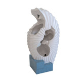 ZNTS 16.9x10.2x31.9" White Abstract Water Fountain with Blue Base with Light, for Indoor and Outdoor W2078138947