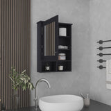 Vina Medicine Cabinet with Mirror Door 29" High Cabinet Organizer with Three concealed Shelves and B200P235868