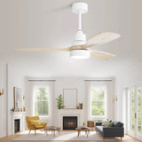 48 Inch Solid Wood Ceiling Fan with Dimmable Light 6 Speed Reversible DC Motor W934P147066