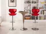 Masaccio Upholstery Airlift Adjustable Swivel Barstool with Chrome Base, Set of 2, Red T2574P164836