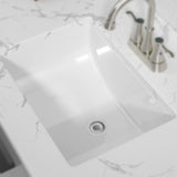 ZNTS Bathroom Sink Rectangle Deep Bowl Pure White Porcelain Ceramic Lavatory Vanity Sink Basin with W122552094