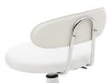 Round Shape Adjustable Salon Stool with Back and Line White 46930452