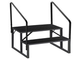 2 Step Ladder with Handrail, Swimming Pool Ladder Above Ground, 660 lb Load Capacity RV Steps with 92093589