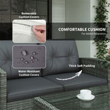 4 Piece Outdoor Rattan Sofa Set-Gray 87087047