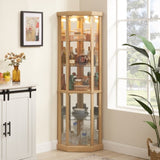 Corner Lighted Curio Cabinet Corner Glass Cabinet Lighted Curio Cabinet Corner Display Case for W2275P194427