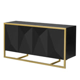 U_STYLE Mahogany Veneer Modern Sideboard with Unique Metal Legs,Suitable for Study,Entryway, N711P230808B