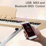 ZNTS GPP-107 88 Key Full Size Semi-Weighted Standard Keyboards Wooden Digital Piano with MIDI Bluetooth, 97981675