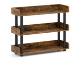 3-Tier Industrial Bookshelf with Anti-Falling Guardrails, 33 LBS Per Shelf Storage Organizer 30941632