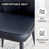 Modern Black PU Chair Set - Four Pieces, The backrest has a vertical and smooth line design.Suitable W1151P268762