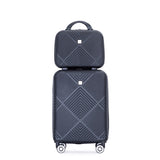 ZNTS 2Piece Luggage Sets ABS Lightweight Suitcase , Spinner Wheels, BLACK W284P149261