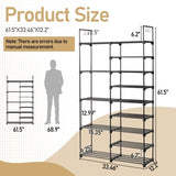 ZNTS FCH Double row 9 layers with handles Non-woven shoe rack Iron pipe + PP pad + plastic 61222220