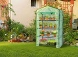 69x49x160cm Black Iron Pipe Pointed Mini Flower Stand With 4 Layers Of Grid, With Zipper Rolling 18889592