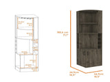 Dark Brown 8-Bottle 2-Shelf Bar Cabinet B062P202124