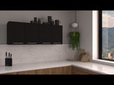 Wall Cabinet 24" H, four Doors, with two internal Shelves and internal plate and glass organizer, B097133117