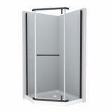 Pivot shower door, with 1/4" tempered glass, 34.75 in. x 72 in. Frameless Neo-Angle Pivot Shower W2122131070
