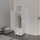 Summit Wardrobe in melamine with mirror,door and open storage B128P225195