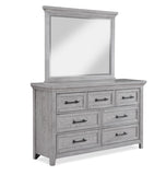 Contemporary Light Gray Finish 1pc Dresser Wooden Bedroom Furniture Metal Pull Furniture B011P228544