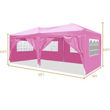 10'x20' Folding Canopy with 6 Removable Sidewalls Outdoor Event Shelter UPF 50 Gazebo Portable W2185P191601