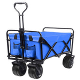 ZNTS Collapsible Wagon Cart Heavy Duty Foldable Wagon with Big Wheels for Sand All-Terrain Utility T3060P248484