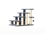 Gray 4-Tier Cat Climbing Steps with Scratching Posts, for High Bed & Sofa Bedroom/Living Room 56118925