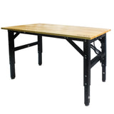 Metal Adjustable Worktable with Socket and Wooden Top W1102109607