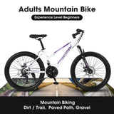 ZNTS S26103 26 inch Mountain Bike for Teenagers Girls Women, Shimano 21 Speeds with Dual Disc Brakes and W709P186926