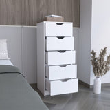 Basilea 5 Drawers Tall Dresser, Pull Out System -White B07092123