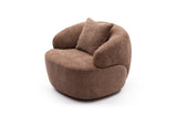 360&deg Swivel Mid Century Modern Curved Sofa, 1-Seat Cloud couch Boucle sofa Fabric Couch for Living W87691483