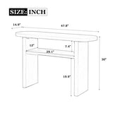 TREXM Elegant Minimalist Console Table with Rounded Edges and Sturdy Shelf Design for Entryway, N715P195554B