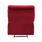 Reclining Chair Red Velvet Upholstery Square Tufted Back Pillowtop Arms Solid Wood Furniture Modern B011P182496