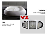 51'' Freestanding Bathtub Resin Stone Soaking Bathtub Solid Surface Modern Tubs with Overflow and 83939166