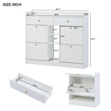 ON-TREND Modern Tipping Bucket Shoe Cabinet with 4 Flip Drawers, Multifunctional WF300851AAK